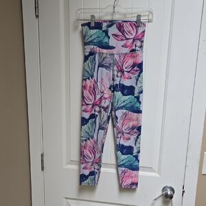 Evolution and Creation Floral XS Leggings - Pink and Blue
